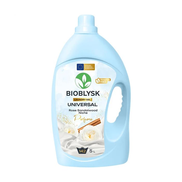 Парфумований гель для прання BioBlysk Universal &amp; Rose Sandalwood Niche Perfume, 142 цикли прання, 5 л